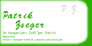 patrik zseger business card